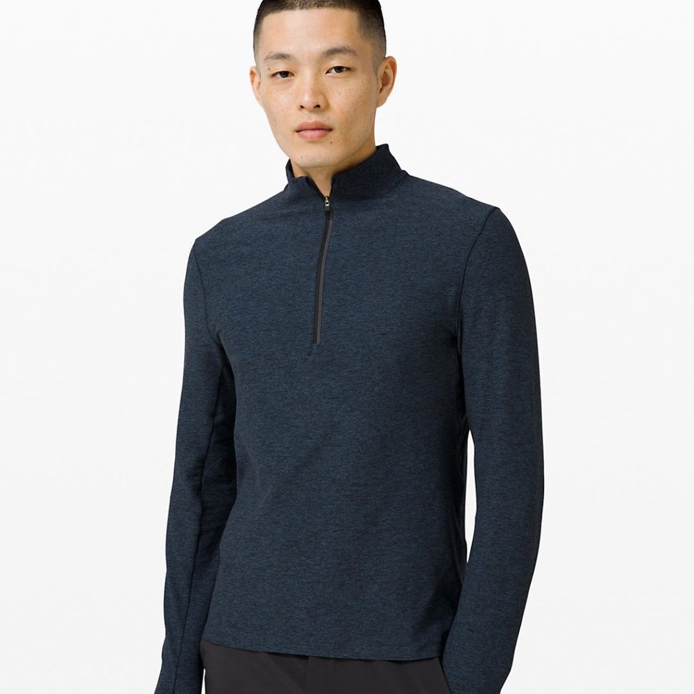 Lululemon Men's Surge Warm 1/2 Zip Navy Blue Sz M